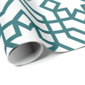 Intricate geometric pattern with teal interconnect cadeaupapier (Rol Hoek)