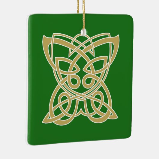 Intricate Gold Celtic Butterfly Personalized Keramisch Ornament (Rechts)