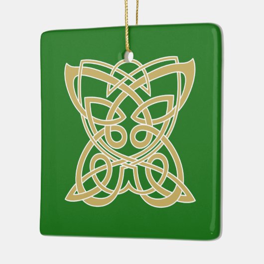 Intricate Gold Celtic Butterfly Personalized Keramisch Ornament (Links)