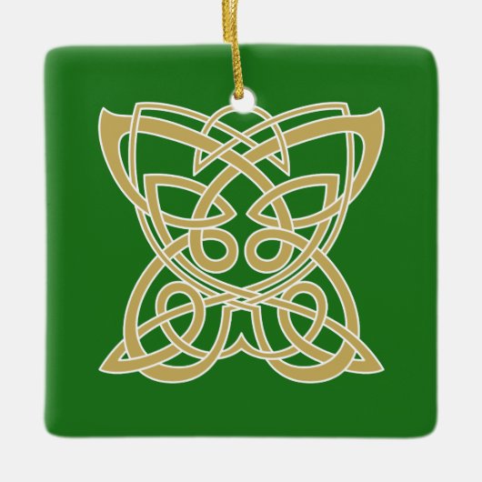 Intricate Gold Celtic Butterfly Personalized Keramisch Ornament (Voorkant)