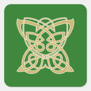 Intricate Gold Celtic Butterfly Vierkante Sticker