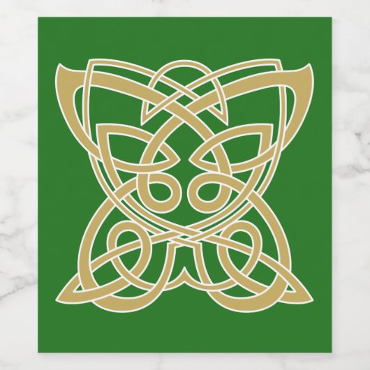 Intricate Gold Celtic Butterfly Wijn Etiket (Enkel label)