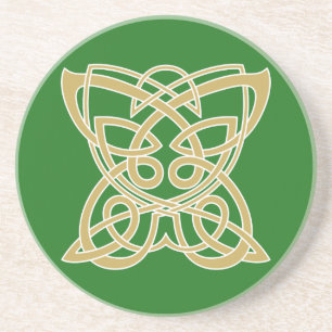 Intricate Gold Celtic Butterfly Zandsteen Onderzetter