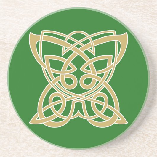 Intricate Gold Celtic Butterfly Zandsteen Onderzetter (Voorkant)