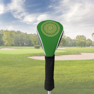 Intricate Gold Celtic Flower Mandala Golfheadcover