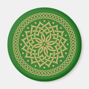 Intricate Gold Celtic Flower Mandala Magneet