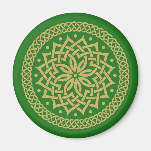 Intricate Gold Celtic Flower Mandala Magneet (Voorkant)