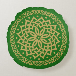 Intricate Gold Celtic Flower Mandala Rond Kussen