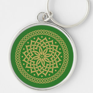 Intricate Gold Celtic Flower Mandala Sleutelhanger