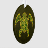 Intricate Golden Green Zee Turtle Ornament (voorkant)