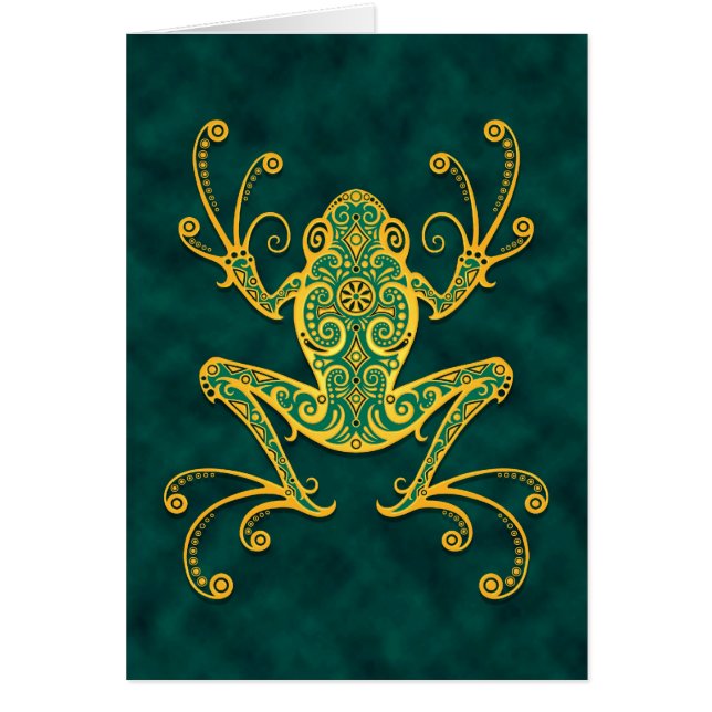 Intricate gouden blauwe boomkikker (Voorkant)