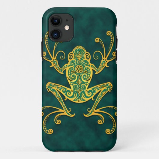 Intricate gouden blauwe boomkikker Case-Mate iPhone case (Achterkant)