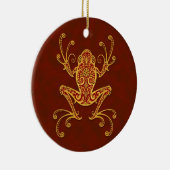 Intricate gouden kikker keramisch ornament (Rechts)