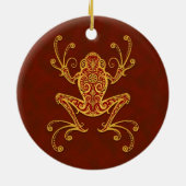 Intricate gouden kikker keramisch ornament (Achterkant)