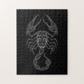 Intricate Gray Scorpio Zodiac op zwart Legpuzzel (Verticaal)
