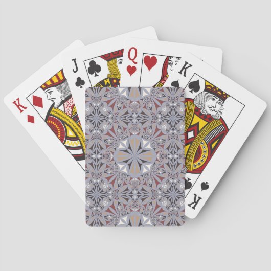 Intricate Grayscale Floral Mandala Pattern Custom  Pokerkaarten (Achterkant)