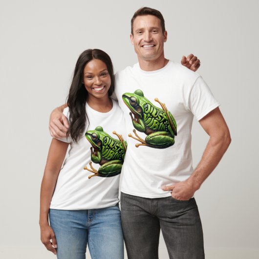 Intricate Green Frog Just Vibin' T-shirt (Unisex)