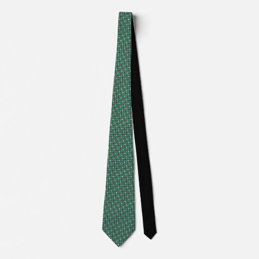 Intricate Green Red and White Neck Tie Stropdas (Voorkant)