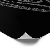 Intricate Grey Aries Zodiac op Black Poster (Hoek)