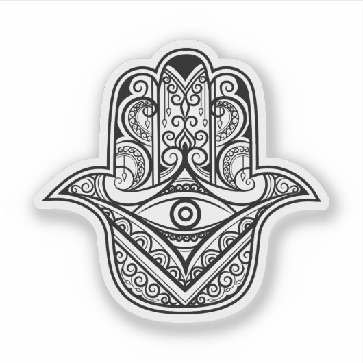 Intricate Hamsa Hand Evil Eye Vinyl Sticker (Voorkant)