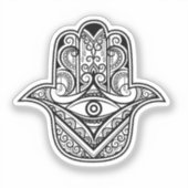 Intricate Hamsa Hand Evil Eye Vinyl Sticker (Voorkant)