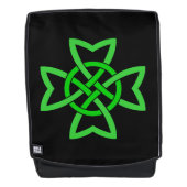 Intricate Looped Vivid Green Irish Celtic Knot Rugtassen (Voorkant)