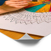 Intricate Mandala Coloring Detail Technique Poster (Hoek)
