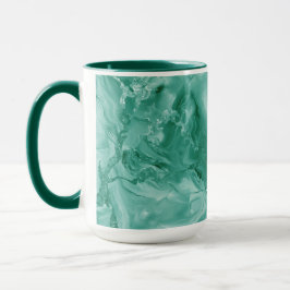Intricate Marble Pattern in Rich Teal and Green Mok