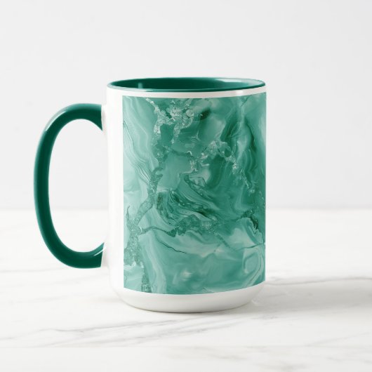 Intricate Marble Pattern in Rich Teal and Green Mok (Links)