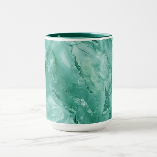 Intricate Marble Pattern in Rich Teal and Green Mok (Midden)