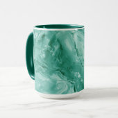 Intricate Marble Pattern in Rich Teal and Green Mok (Voorkant links)