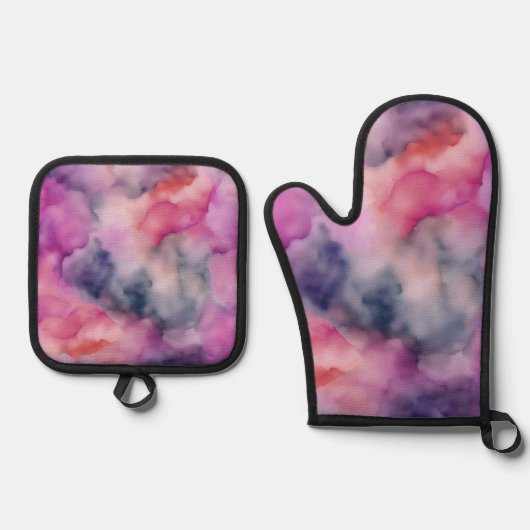 Intricate Marbling Effect Ovenwant & Pannenlap Set (Voorkant)