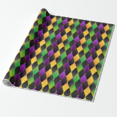 Intricate Mardi Gras Colors Diamond Argyle Cadeaupapier (Uitgerold)