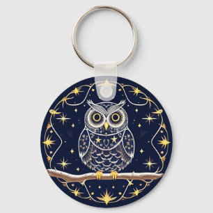 🦉 Intricate Nachtuil Maan Gedetailleerde Kunst ov Sleutelhanger