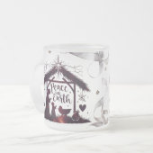 Intricate Nativity Frosted Glass Festive Peace Mug Matglas Koffiemok (Voorkant links)