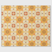 Intricate orange and brown geometric pattern cadeaupapier (Vlak)