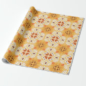 Intricate orange and brown geometric pattern cadeaupapier (Uitgerold)