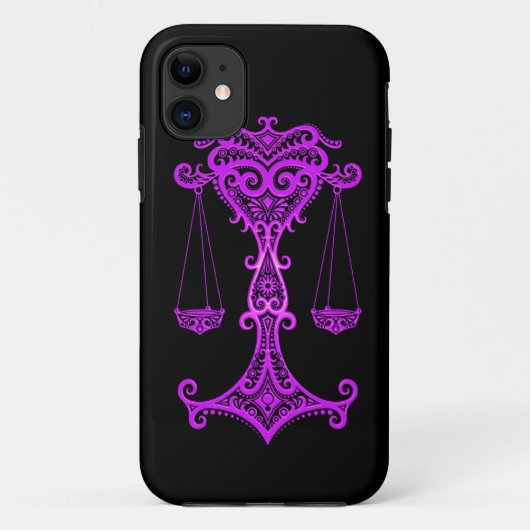Intricate Paarse Weegdierentuin op zwart Case-Mate iPhone Case (Achterkant)