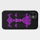 Intricate Paarse Weegdierentuin op zwart Case-Mate iPhone Case (Achterkant (horizontaal))