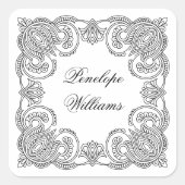 Intricate Paisley Personalized Name Labels Custom (Voorkant)