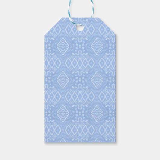 INTRICATE PASTEL BLUE PATTERS CADEAULABEL (Voorkant)