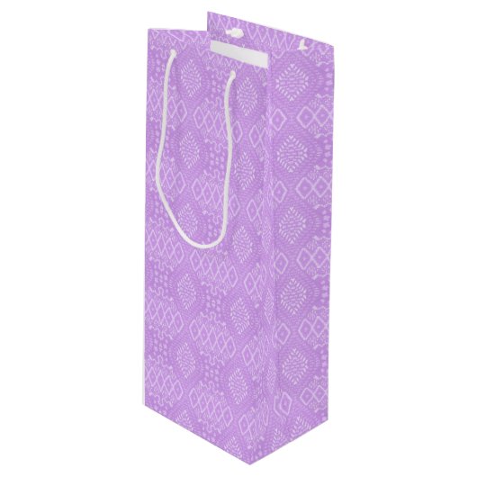 INTRICATE PASTEL PAARSE PATRONEN WIJN CADEAUTAS (Voorkant Gekanteld)