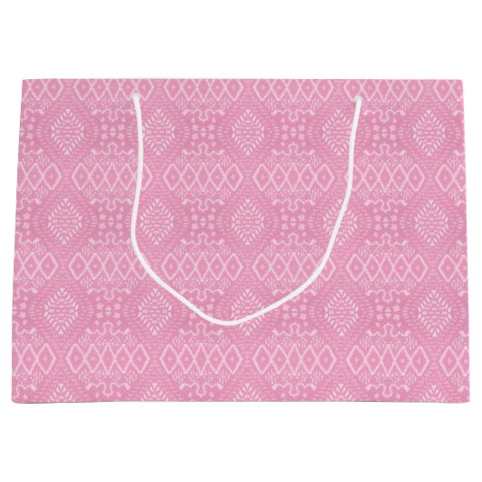 INTRICATE PASTEL PINK PATTERS GROOT CADEAUZAKJE (Voorkant)