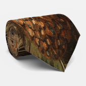 Intricate pheasant feather close-up stropdas (Opgerold)