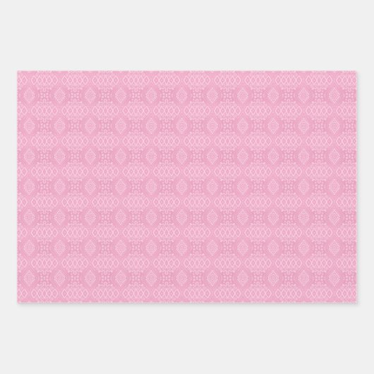 INTRICATE PINK BLUE GRAY PATTERS INPAKPAPIER VEL (Voorkant)