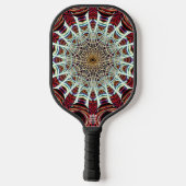 Intricate Red Beige Geometric Web Mandala Art Pickleball Paddle (Achterkant)