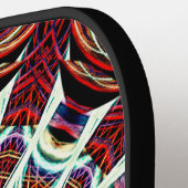 Intricate Red Beige Geometric Web Mandala Art Pickleball Paddle (Links Detail)