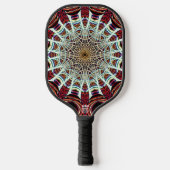Intricate Red Beige Geometric Web Mandala Art Pickleball Paddle (Voorkant)
