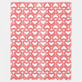 Intricate Red Ornamental Heart Tile Fleece Deken (Voorkant)