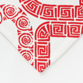 Intricate Red Ornamental Heart Tile Fleece Deken (Hoek)